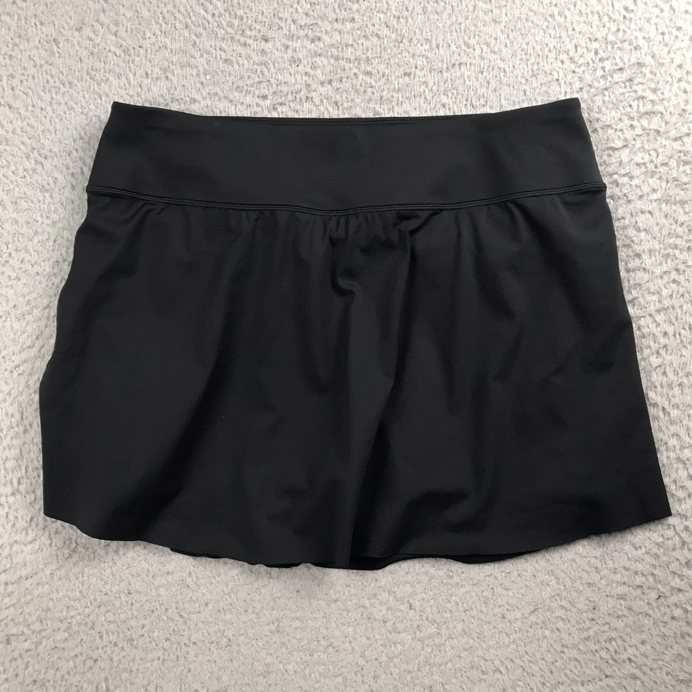 Athleta Ace Advantage 13.5" Skort Womens L Black Tennis Pickleball Lined Skirt